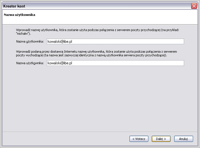 Mozilla Thunderbird - konfiguracja konta pocztowego