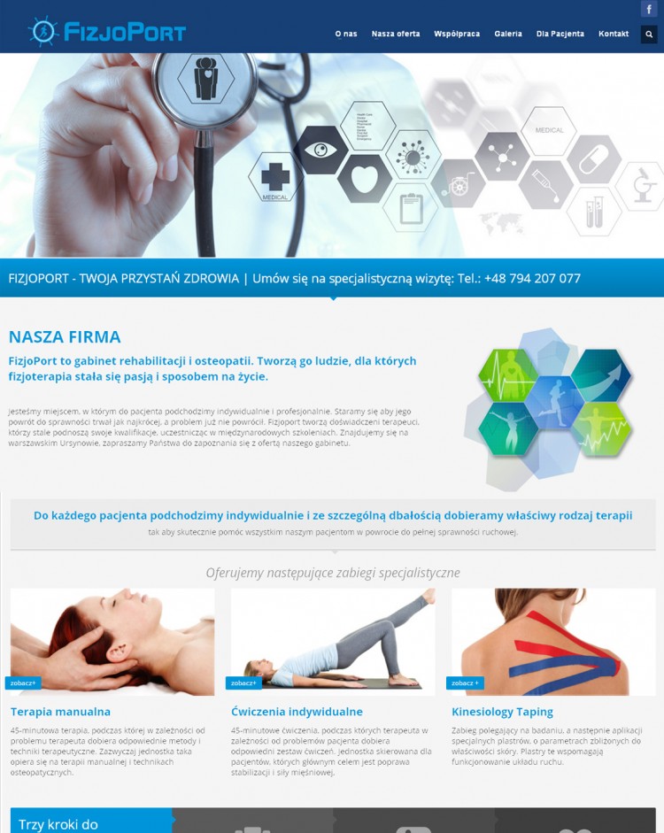 FizjoPort- responsywna strona www - realizacja ibe.pl