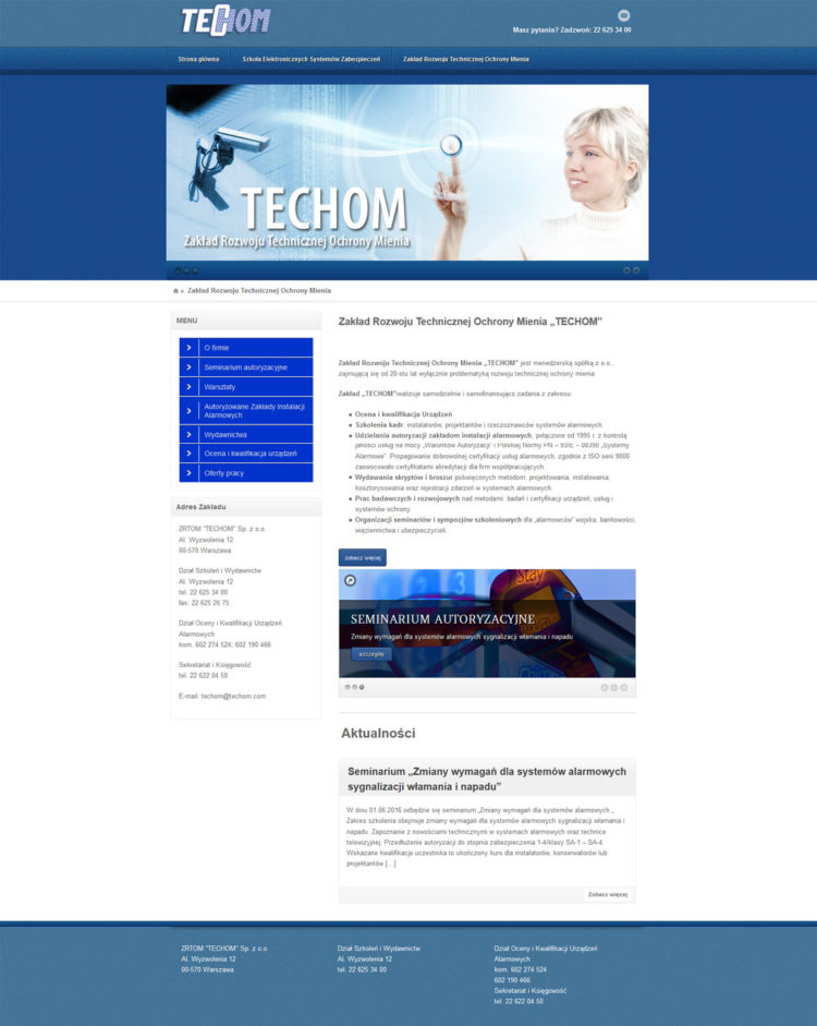 Techom- responsywna strona www- realizacja ibe.pl